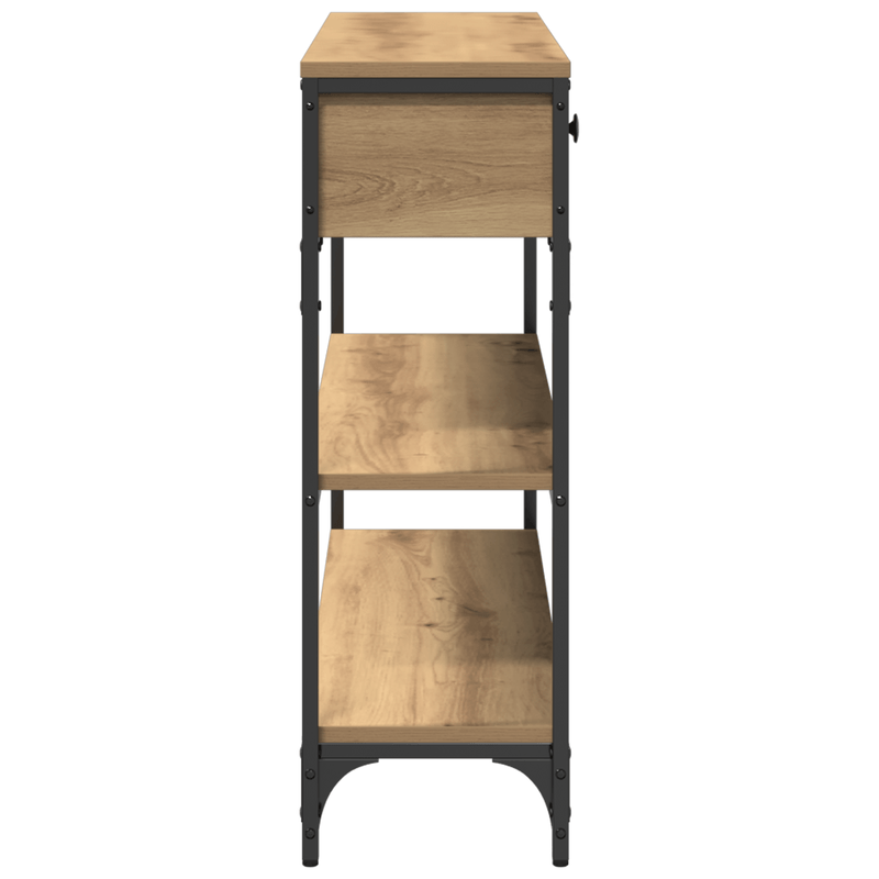 Casa si Gradina - Mobilier - Comode si corpuri - Console - Masa consola, stejar artizanal, 100x25x75 cm, lemn si otel - Infinity.ro