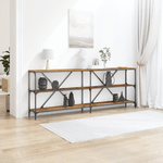 Casa si Gradina - Mobilier - Comode si corpuri - Console - Masa consola, lemn vechi, 200x30x75 cm, lemn prelucrat si otel - Infinity.ro