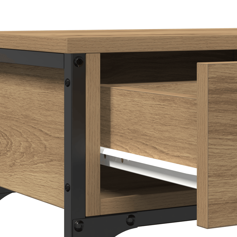 Casa si Gradina - Mobilier - Comode si corpuri - Console - Masa consola, stejar artizanal, 100x25x75 cm, lemn si otel - Infinity.ro