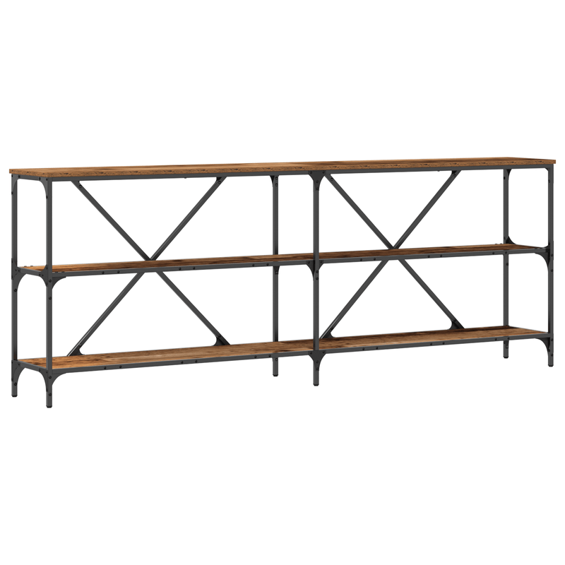 Casa si Gradina - Mobilier - Comode si corpuri - Console - Masa consola, lemn vechi, 200x30x75 cm, lemn prelucrat si otel - Infinity.ro
