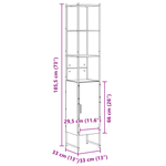 Casa si Gradina - Mobilier - Mobilier baie - Corpuri baie - Dulap de baie, stejar sonoma, 33x33x185,5 cm, lemn prelucrat - Infinity.ro