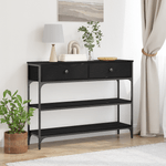 Casa si Gradina - Mobilier - Comode si corpuri - Console - Masa consola, stejar negru, 100x25x75 cm, lemn prelucrat & otel - Infinity.ro