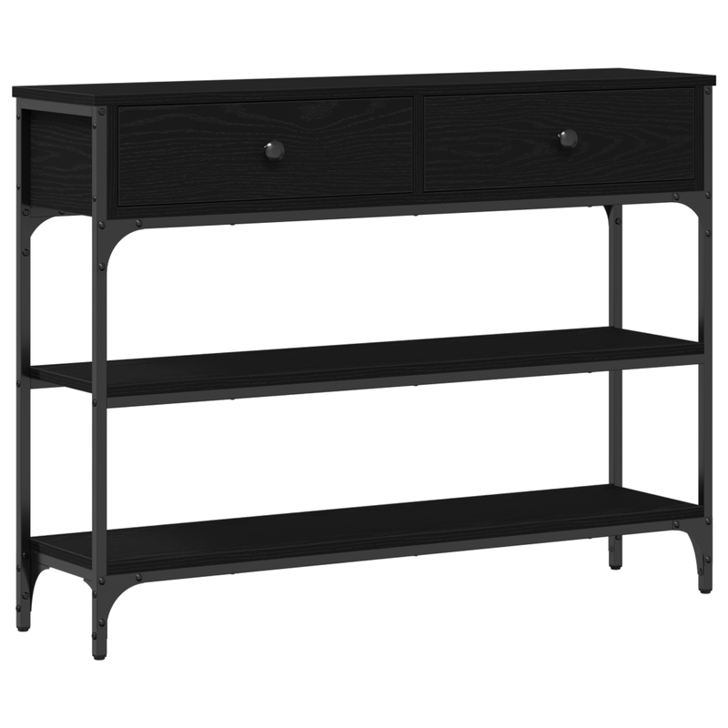 Casa si Gradina - Mobilier - Comode si corpuri - Console - Masa consola, stejar negru, 100x25x75 cm, lemn prelucrat & otel - Infinity.ro