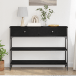 Casa si Gradina - Mobilier - Comode si corpuri - Console - Masa consola, stejar negru, 100x25x75 cm, lemn prelucrat & otel - Infinity.ro