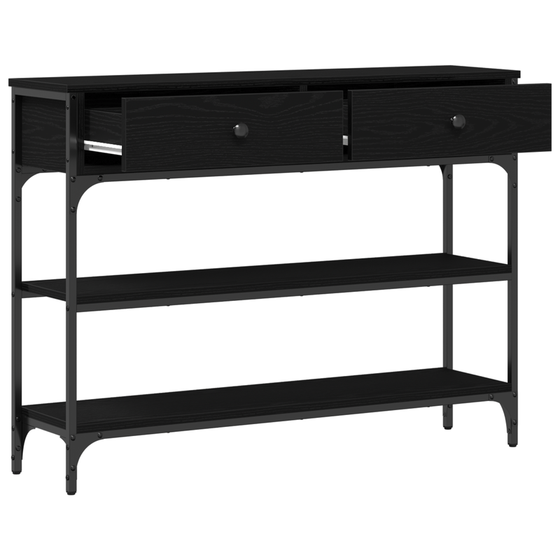 Casa si Gradina - Mobilier - Comode si corpuri - Console - Masa consola, stejar negru, 100x25x75 cm, lemn prelucrat & otel - Infinity.ro