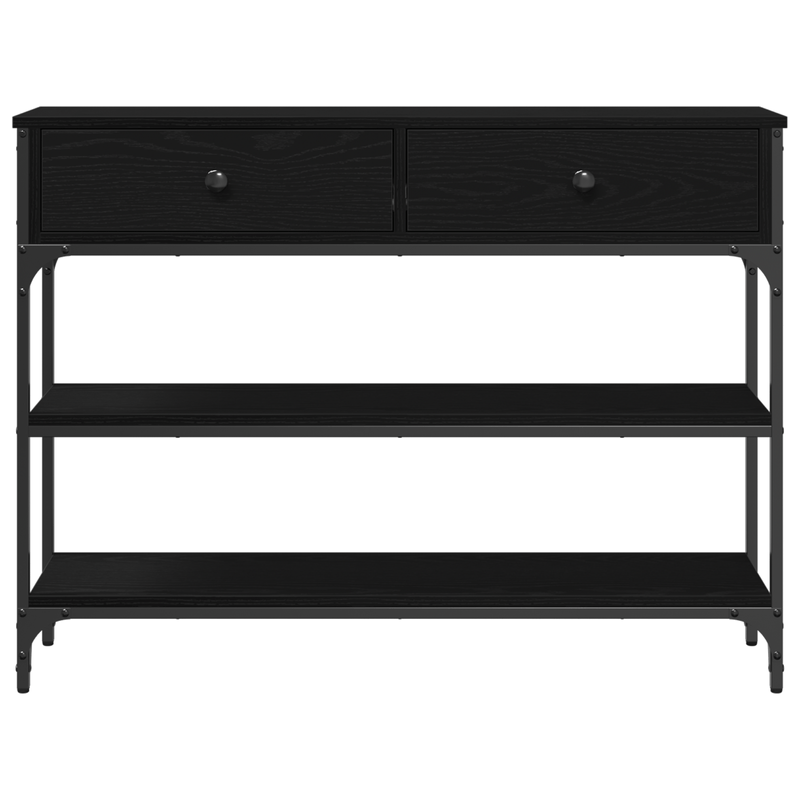 Casa si Gradina - Mobilier - Comode si corpuri - Console - Masa consola, stejar negru, 100x25x75 cm, lemn prelucrat & otel - Infinity.ro