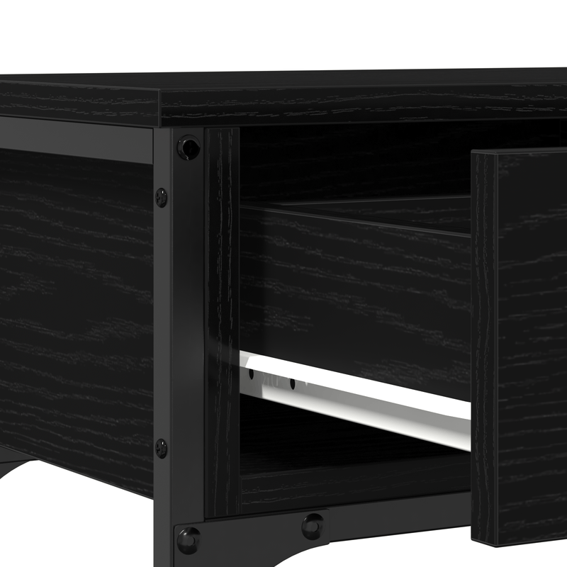 Casa si Gradina - Mobilier - Comode si corpuri - Console - Masa consola, stejar negru, 100x25x75 cm, lemn prelucrat & otel - Infinity.ro