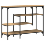 Casa si Gradina - Mobilier - Comode si corpuri - Console - Masa consola, stejar artizanal, 100x35x75 cm, lemn si otel - Infinity.ro