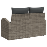 Casa si Gradina - Gradina si terasa - Mobilier exterior - Canapele si fotolii gradina - Canapea de gradina 2 persoane, cu perne, gri, poliratan - Infinity.ro