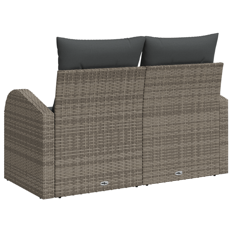 Casa si Gradina - Gradina si terasa - Mobilier exterior - Canapele si fotolii gradina - Canapea de gradina 2 persoane, cu perne, gri, poliratan - Infinity.ro