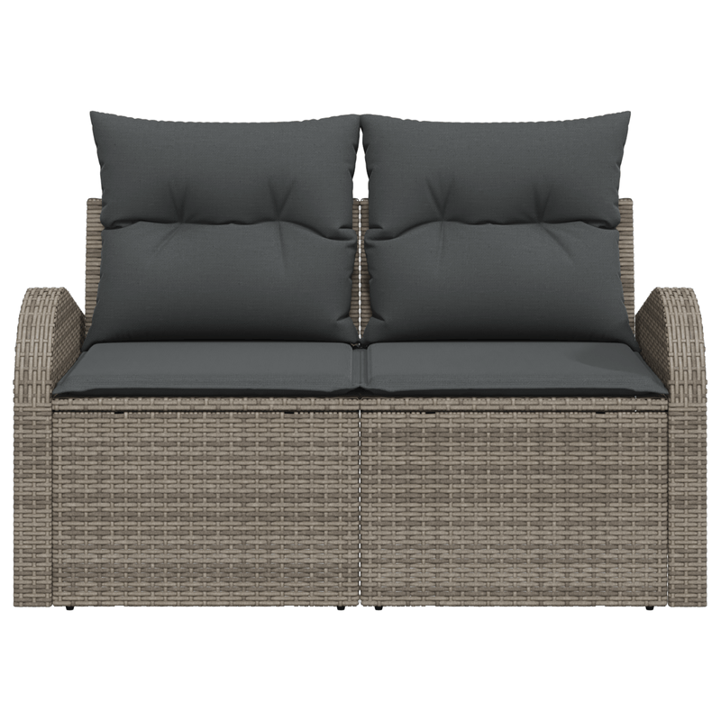 Casa si Gradina - Gradina si terasa - Mobilier exterior - Canapele si fotolii gradina - Canapea de gradina 2 persoane, cu perne, gri, poliratan - Infinity.ro