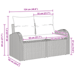 Casa si Gradina - Gradina si terasa - Mobilier exterior - Canapele si fotolii gradina - Canapea de gradina 2 persoane, cu perne, gri, poliratan - Infinity.ro