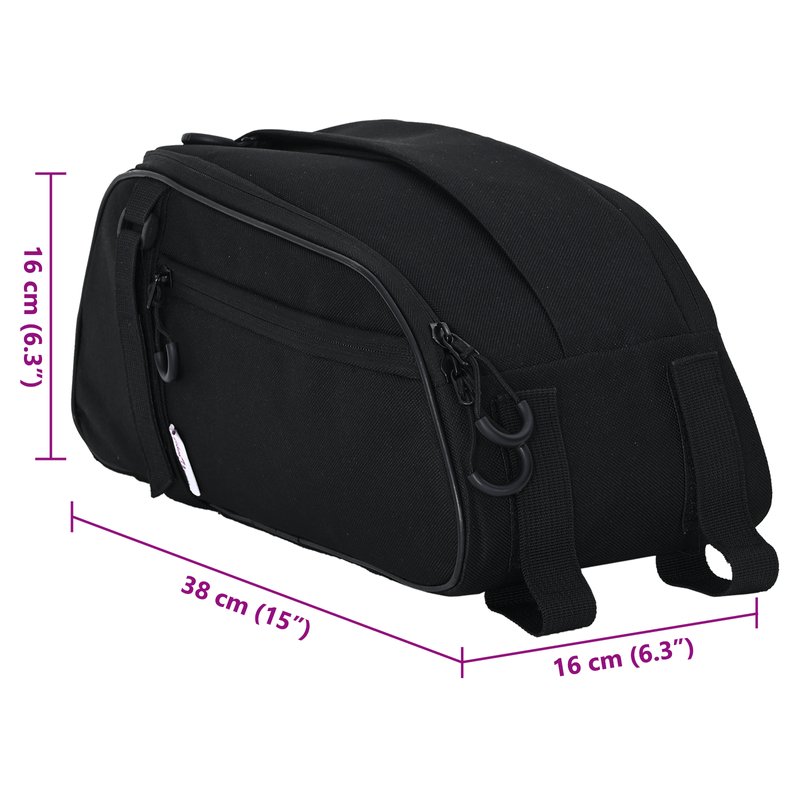 Sport si Outdoor - Ciclism - Accesorii pentru biciclete - Cosuri si portbagaje biciclete - Geanta pentru bicicleta pentru suport Pannier 8 L Neagra 38x16x16 cm - Infinity.ro