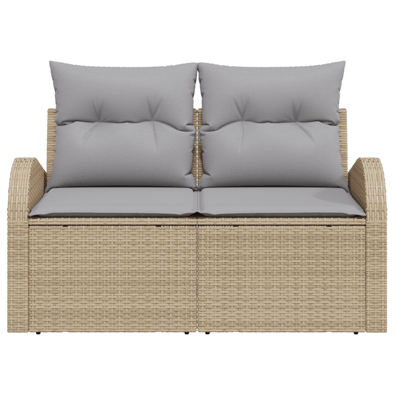 Casa si Gradina - Gradina si terasa - Mobilier exterior - Canapele si fotolii gradina - Canapea de gradina 2 persoane, cu perne, bej, poliratan - Infinity.ro