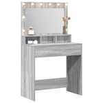 Casa si Gradina - Mobilier - Comode si corpuri - Masute de toaleta - Masa de toaleta cu lumini LED, gri sonoma, 79x41x135 cm - Infinity.ro