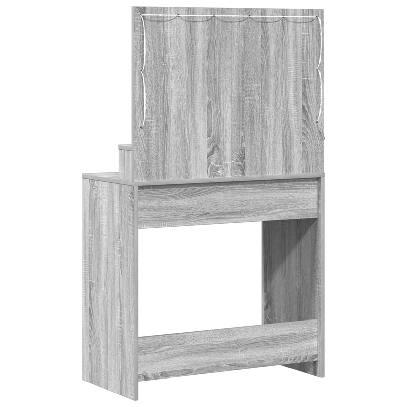Casa si Gradina - Mobilier - Comode si corpuri - Masute de toaleta - Masa de toaleta cu lumini LED, gri sonoma, 79x41x135 cm - Infinity.ro