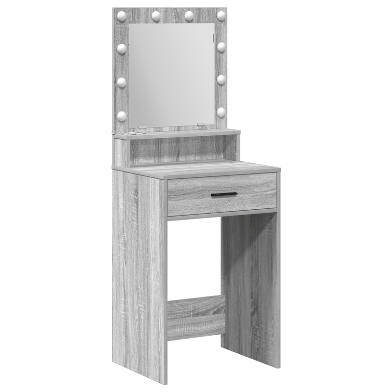 Casa si Gradina - Mobilier - Comode si corpuri - Masute de toaleta - Masa de toaleta cu lumini LED, gri sonoma, 50x41x135 cm - Infinity.ro