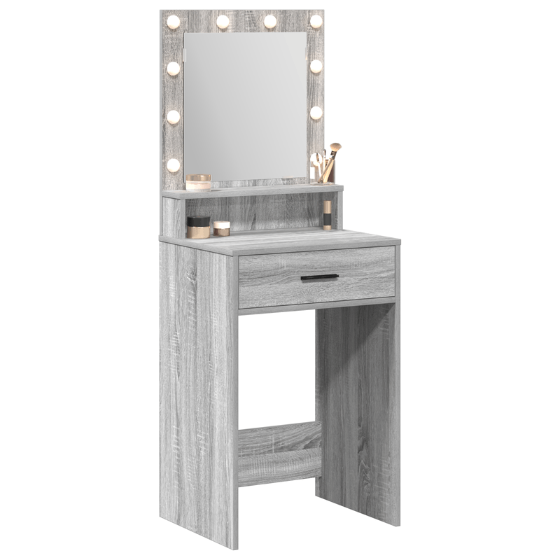 Casa si Gradina - Mobilier - Comode si corpuri - Masute de toaleta - Masa de toaleta cu lumini LED, gri sonoma, 50x41x135 cm - Infinity.ro