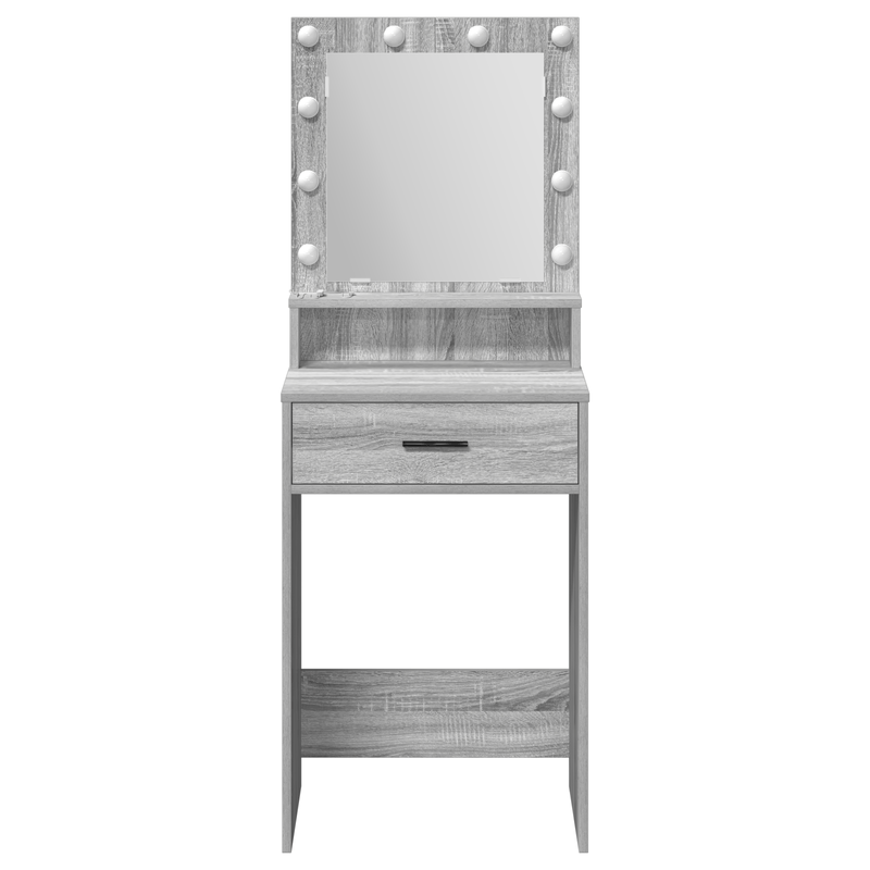 Casa si Gradina - Mobilier - Comode si corpuri - Masute de toaleta - Masa de toaleta cu lumini LED, gri sonoma, 50x41x135 cm - Infinity.ro