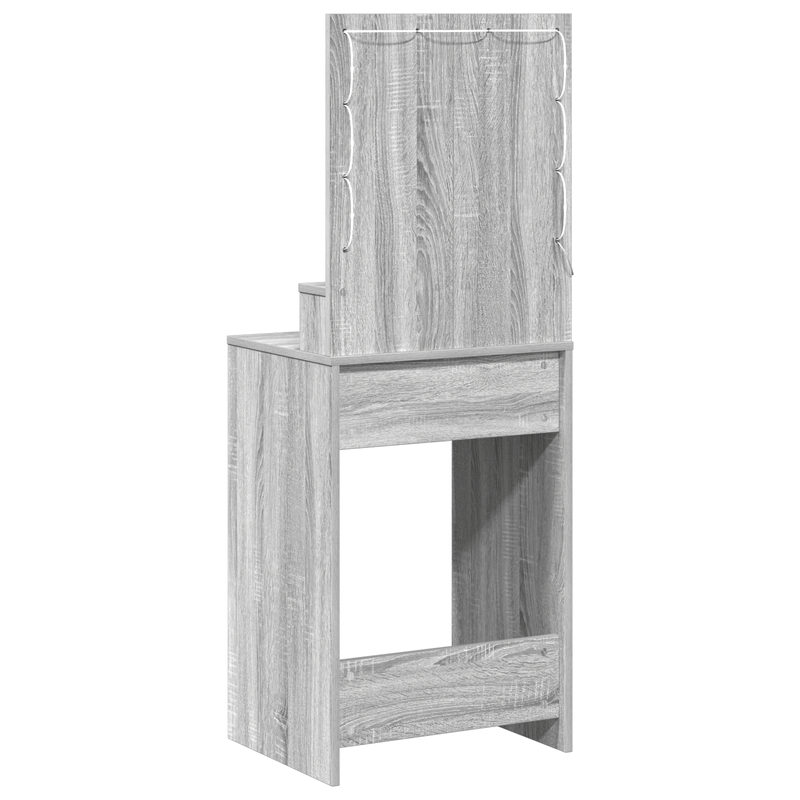 Casa si Gradina - Mobilier - Comode si corpuri - Masute de toaleta - Masa de toaleta cu lumini LED, gri sonoma, 50x41x135 cm - Infinity.ro
