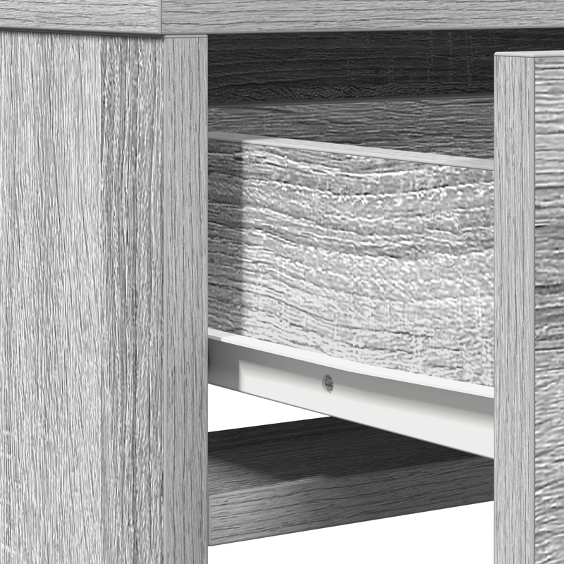 Casa si Gradina - Mobilier - Comode si corpuri - Masute de toaleta - Masa de toaleta cu lumini LED, gri sonoma, 50x41x135 cm - Infinity.ro
