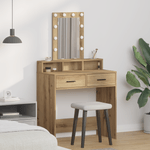 Casa si Gradina - Mobilier - Comode si corpuri - Masute de toaleta - Masa de toaleta cu LED, stejar artizanal, 79x41x140 cm - Infinity.ro