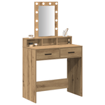 Casa si Gradina - Mobilier - Comode si corpuri - Masute de toaleta - Masa de toaleta cu LED, stejar artizanal, 79x41x140 cm - Infinity.ro