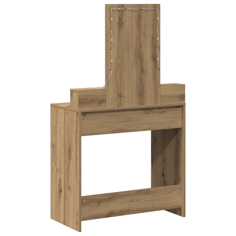 Casa si Gradina - Mobilier - Comode si corpuri - Masute de toaleta - Masa de toaleta cu LED, stejar artizanal, 79x41x140 cm - Infinity.ro