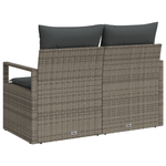 Casa si Gradina - Gradina si terasa - Mobilier exterior - Canapele si fotolii gradina - Canapea de gradina 2 persoane, cu perne, gri, poliratan - Infinity.ro
