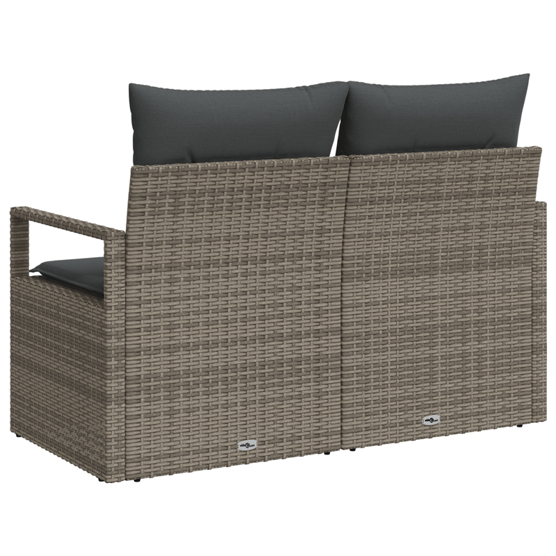 Casa si Gradina - Gradina si terasa - Mobilier exterior - Canapele si fotolii gradina - Canapea de gradina 2 persoane, cu perne, gri, poliratan - Infinity.ro