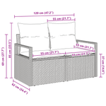 Casa si Gradina - Gradina si terasa - Mobilier exterior - Canapele si fotolii gradina - Canapea de gradina 2 persoane, cu perne, gri, poliratan - Infinity.ro