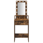Casa si Gradina - Mobilier - Comode si corpuri - Masute de toaleta - masa de toaleta  cu lumini LED stejar afumat 50x41x140 cm - Infinity.ro