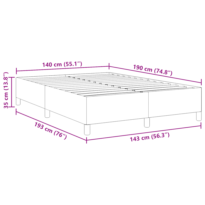 Casa si Gradina - Mobilier - Paturi si accesorii - Paturi - Cadru de pat, gri inchis, 140x190 cm, velur - Infinity.ro