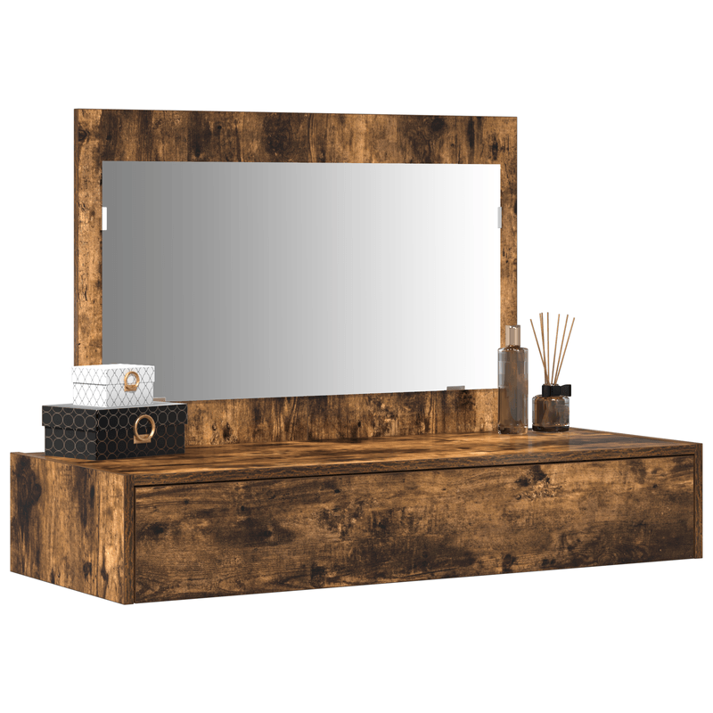 Casa si Gradina - Mobilier - Comode si corpuri - Masute de toaleta - Masa de toaleta suspendata, stejar fumuriu, 100x40x70 cm - Infinity.ro