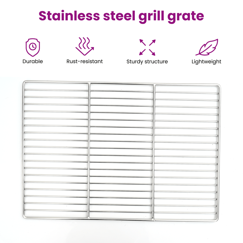 Casa si Gradina - Gradina si terasa - Gratare si accesorii - Accesorii gratare - Gratar BBQ cu manere, 50x35 cm, dreptunghiular otel inox. 304 - Infinity.ro