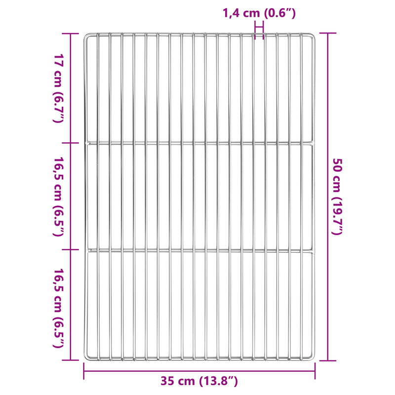 Casa si Gradina - Gradina si terasa - Gratare si accesorii - Accesorii gratare - Gratar BBQ cu manere, 50x35 cm, dreptunghiular otel inox. 304 - Infinity.ro