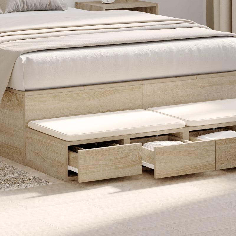 Casa si Gradina - Mobilier - Paturi si accesorii - Accesorii paturi - Sertare de pat, stejar sonoma, 120x36,5x16,5 cm lemn prelucrat - Infinity.ro