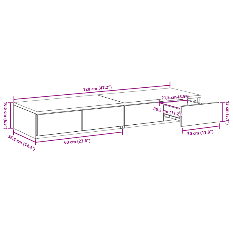 Casa si Gradina - Mobilier - Paturi si accesorii - Accesorii paturi - Sertare de pat, stejar sonoma, 120x36,5x16,5 cm lemn prelucrat - Infinity.ro
