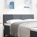 Casa si Gradina - Mobilier - Paturi si accesorii - Accesorii paturi - Tablie de pat cu nasturi gri inchis 140 cm catifea - Infinity.ro