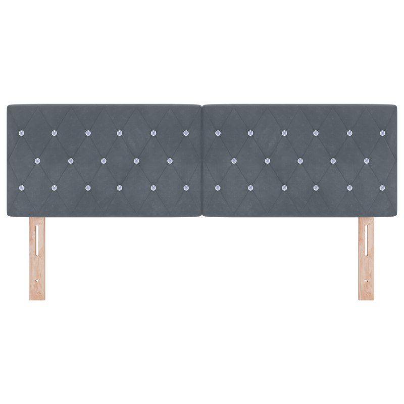 Casa si Gradina - Mobilier - Paturi si accesorii - Accesorii paturi - Tablie de pat cu nasturi gri inchis 140 cm catifea - Infinity.ro