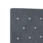 Casa si Gradina - Mobilier - Paturi si accesorii - Accesorii paturi - Tablie de pat cu nasturi gri inchis 140 cm catifea - Infinity.ro