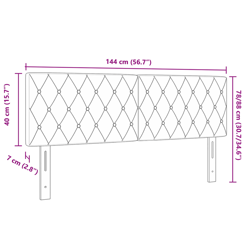Casa si Gradina - Mobilier - Paturi si accesorii - Accesorii paturi - Tablie de pat cu nasturi gri inchis 140 cm catifea - Infinity.ro
