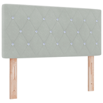 Casa si Gradina - Mobilier - Paturi si accesorii - Accesorii paturi - Tablie de pat cu nasturi gri deschis 100 cm catifea - Infinity.ro