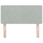 Casa si Gradina - Mobilier - Paturi si accesorii - Accesorii paturi - Tablie de pat cu nasturi gri deschis 100 cm catifea - Infinity.ro