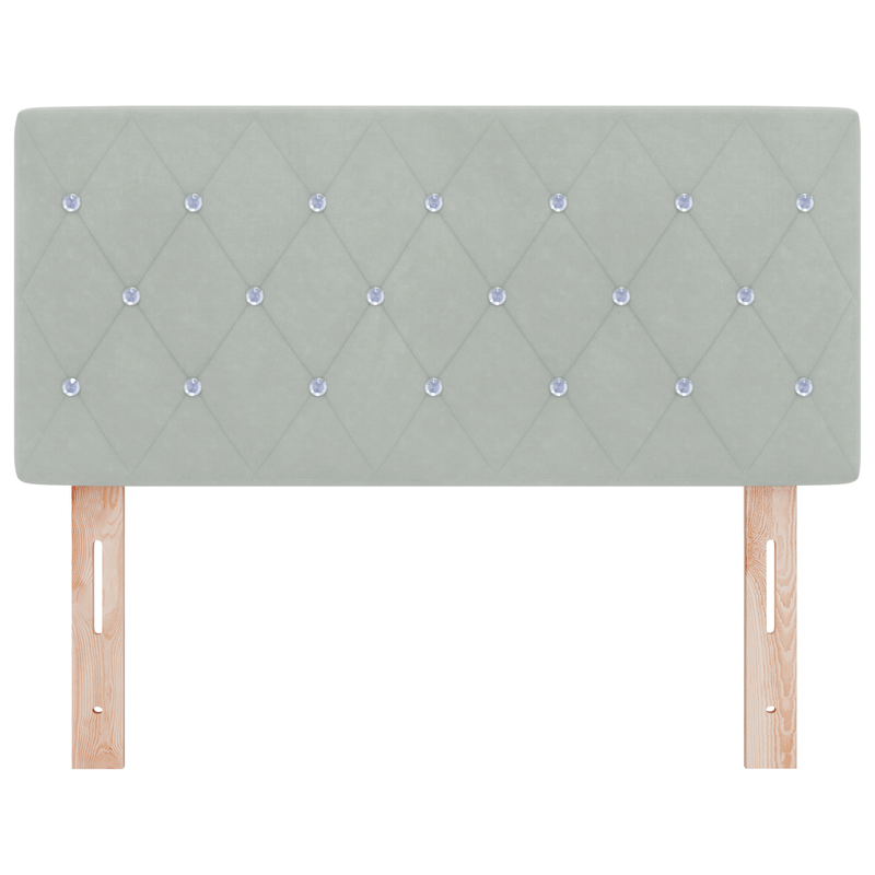 Casa si Gradina - Mobilier - Paturi si accesorii - Accesorii paturi - Tablie de pat cu nasturi gri deschis 100 cm catifea - Infinity.ro