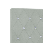 Casa si Gradina - Mobilier - Paturi si accesorii - Accesorii paturi - Tablie de pat cu nasturi gri deschis 100 cm catifea - Infinity.ro