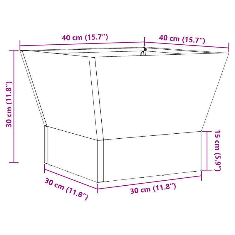 Casa si Gradina - Termice - Sobe, Seminee si accesorii - Seminee - Vatra de foc, negru, patrata, 40x40x30 cm, otel - Infinity.ro