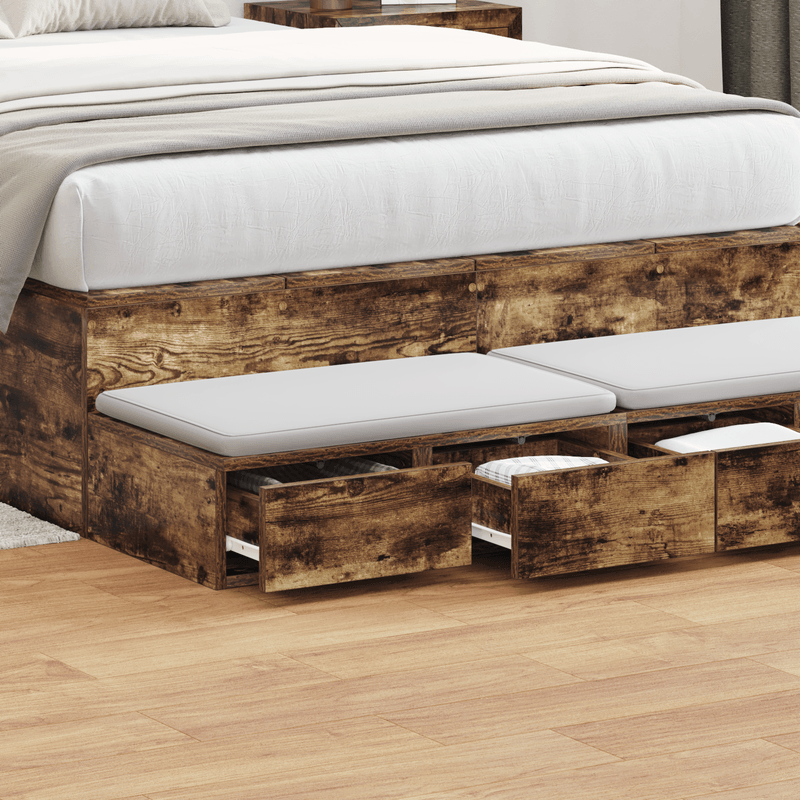 Casa si Gradina - Mobilier - Paturi si accesorii - Accesorii paturi - Sertare de pat, stejar fumuriu, 120x36,5x16,5 cm lemn prelucrat - Infinity.ro