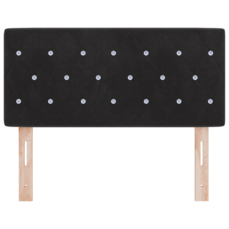 Casa si Gradina - Mobilier - Paturi si accesorii - Accesorii paturi - Tablie de pat cu nasturi negru 90 cm catifea - Infinity.ro