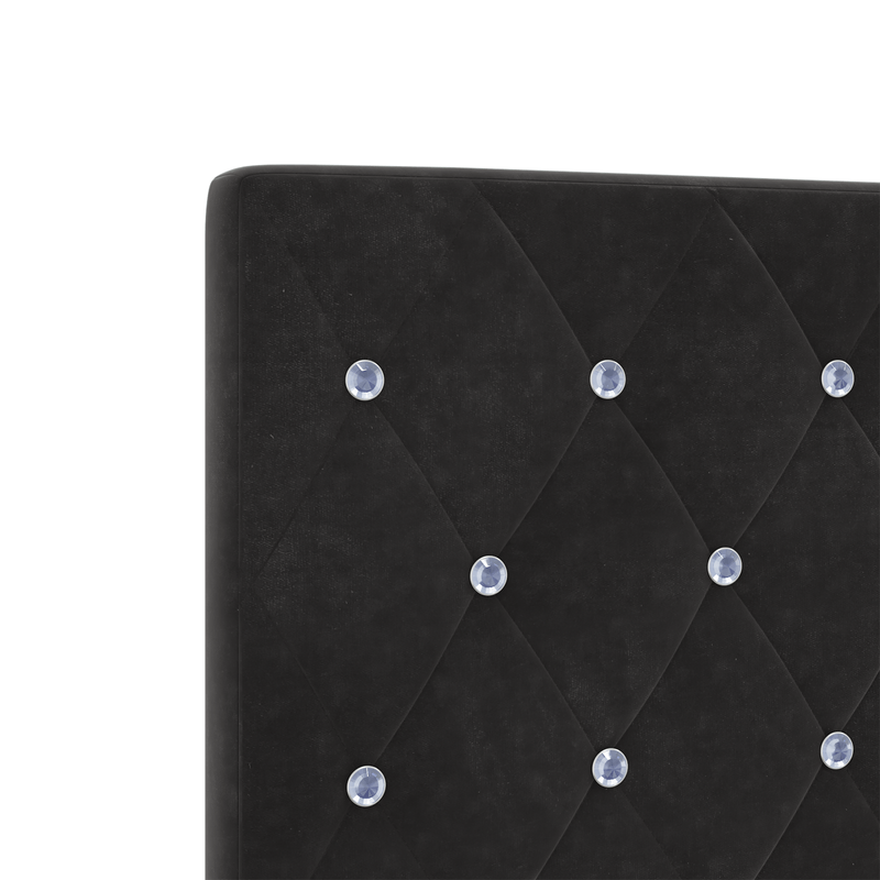 Casa si Gradina - Mobilier - Paturi si accesorii - Accesorii paturi - Tablie de pat cu nasturi negru 90 cm catifea - Infinity.ro